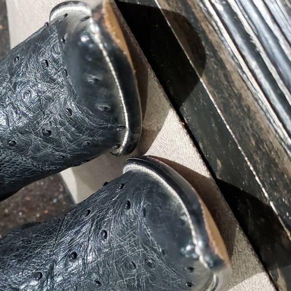 BLACK BOOTS COWGIRL GRETA BY ARANGO WESTERN POINTED TOE OSTRICH BOTAS - Picture 4 of 14